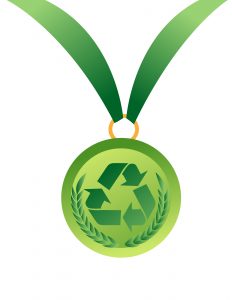 medal vector illustration with recycle sign