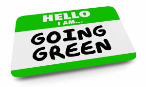 Going Green Save Planet Environment Reduce Energy Name Tag 3d Illustration